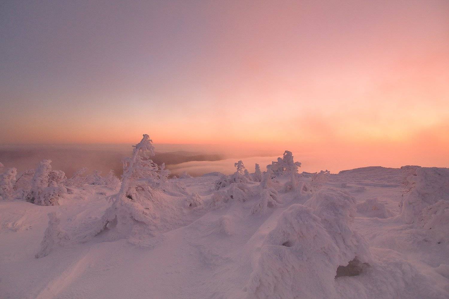 Таганай, восход, утро, снег, Урал, Залтоуст, Владимир Кочкин