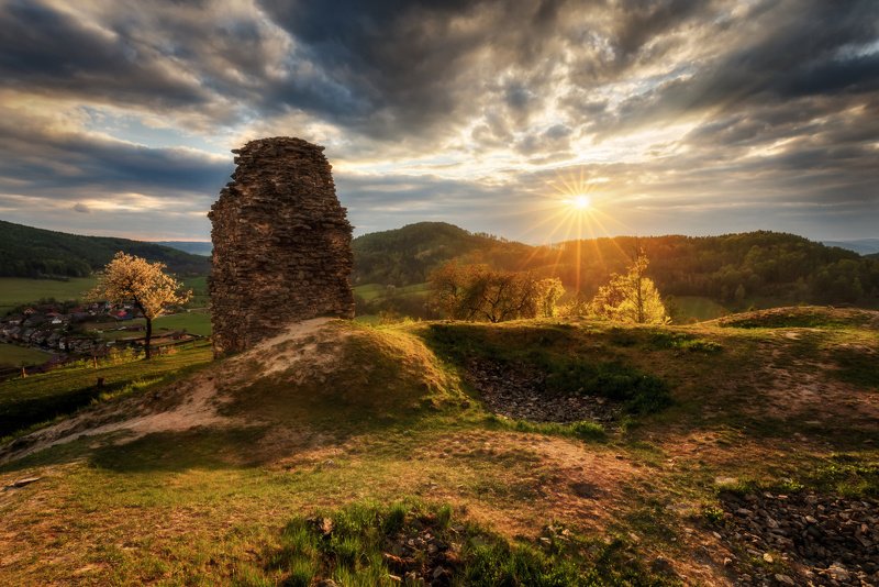 landscape, tree, sunset, panorama Sunset in the Brnicko фото превью