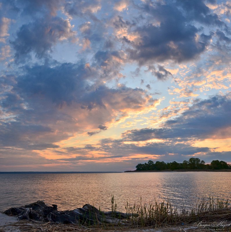 утро, рассвет, восход, весна, облака, река Про облака фото превью