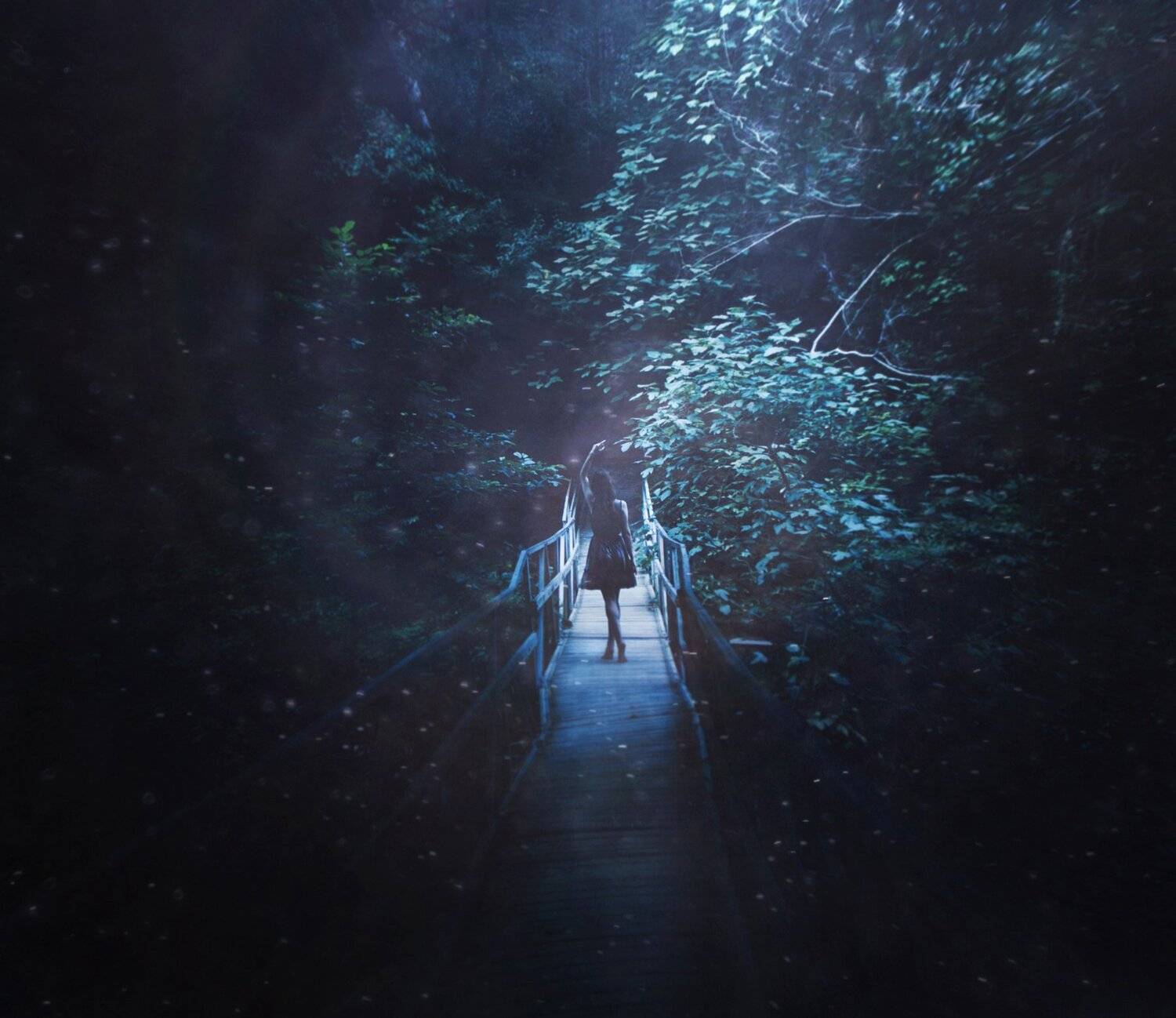 девушка,ночь,свет,арт,природа, Мария Буданова