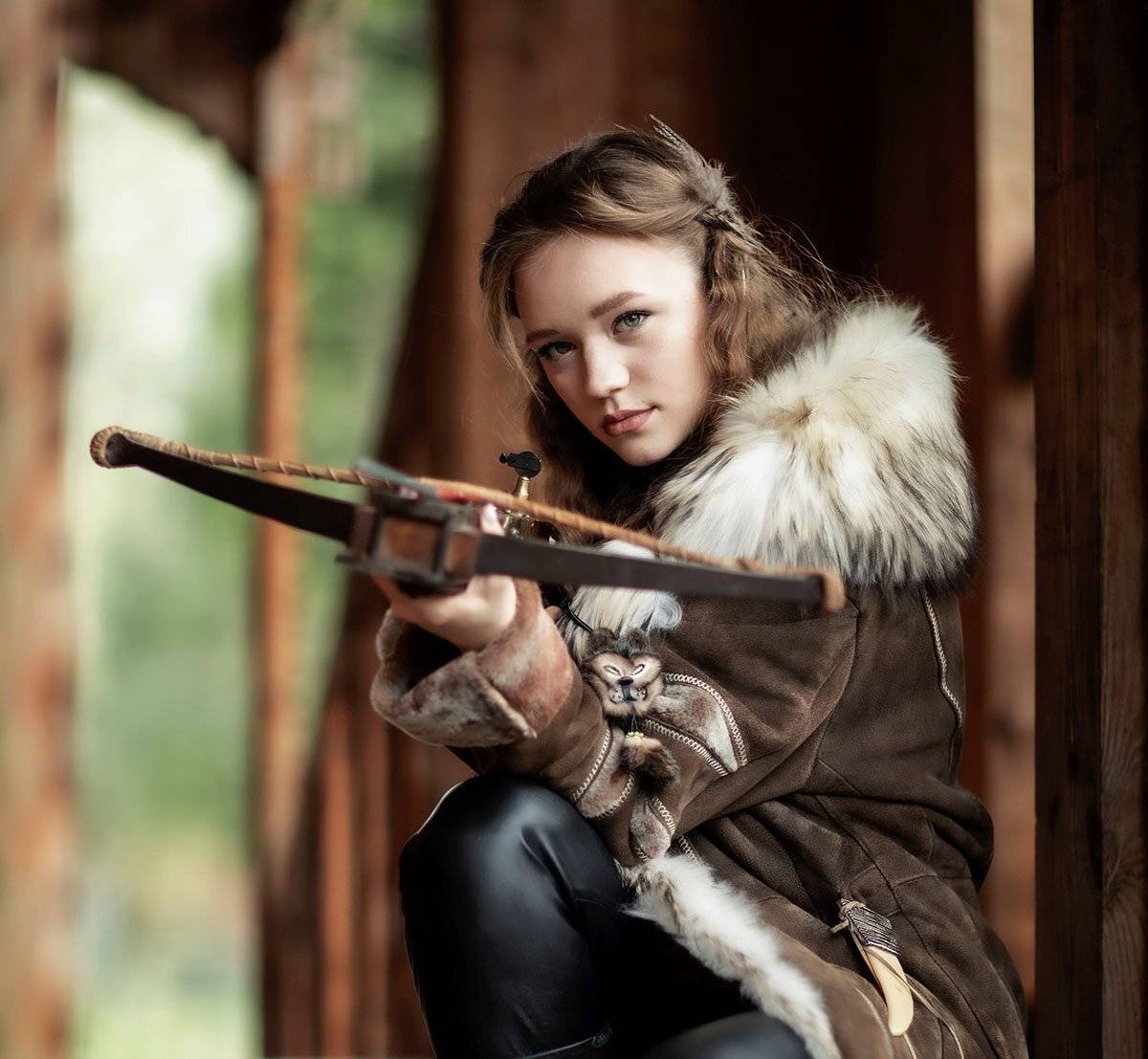 девушка, охотница, арбалет,охота,сюжет,стрела, girl, hunter, arbalest, story, Юлия Стукалова