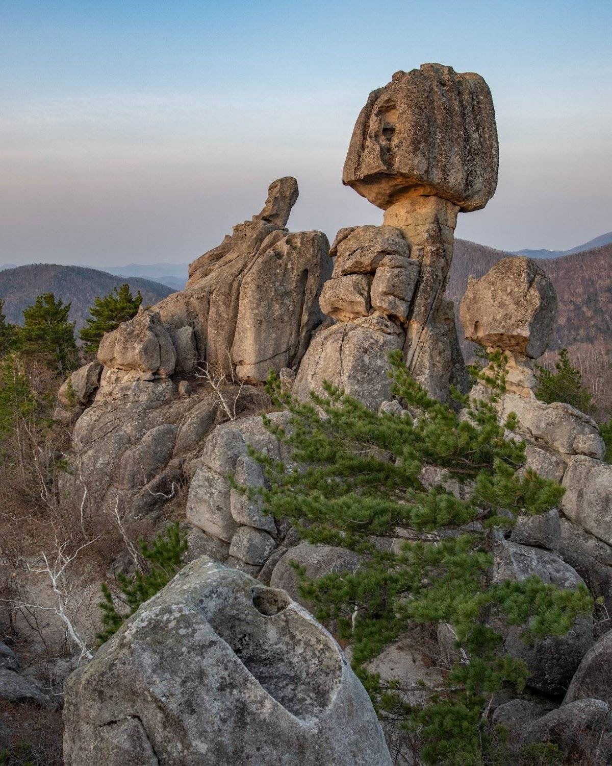 приморский край, останцы, белый город, синегорье, скалы, рассвет, Иван Боровков
