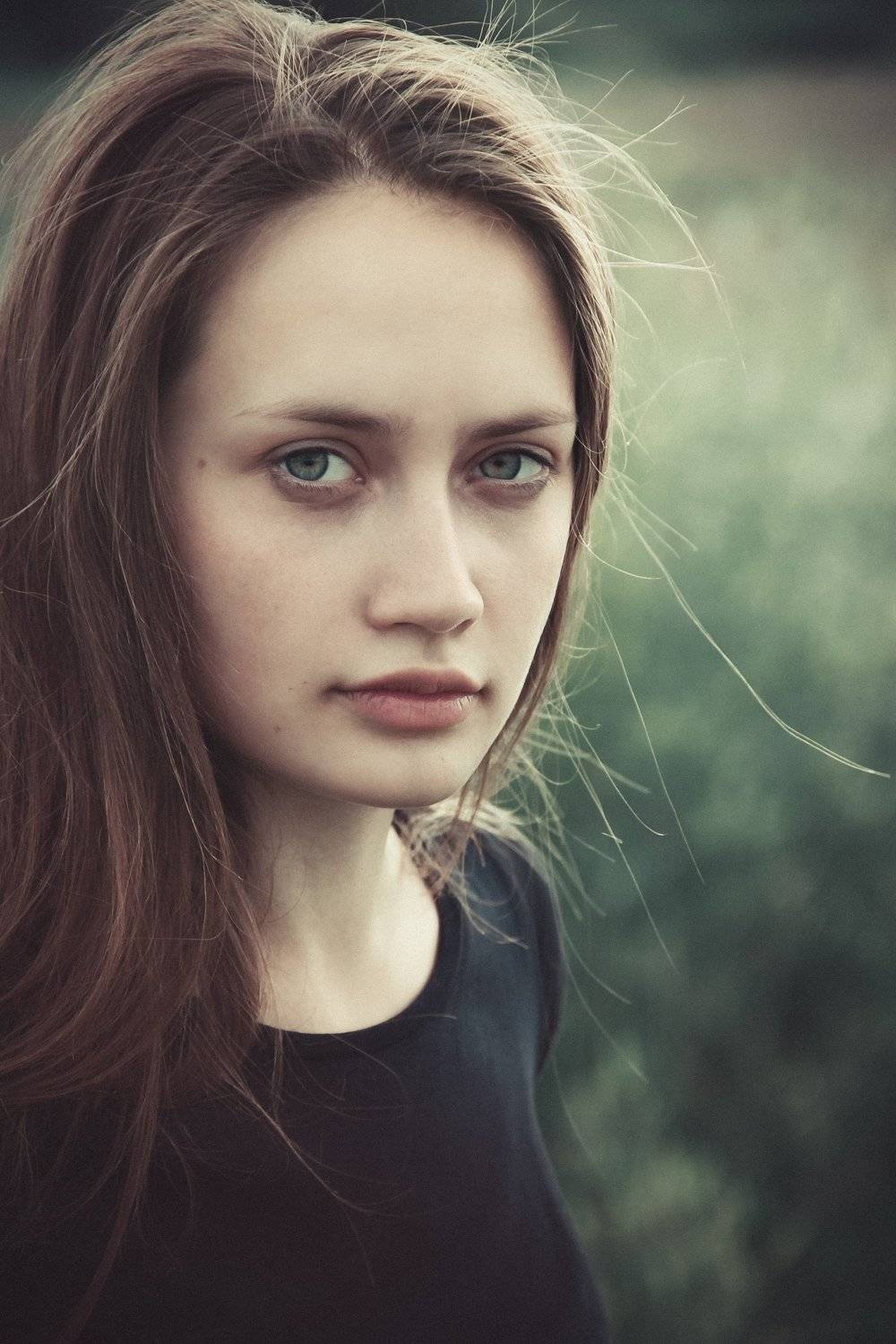 девушка, портрет, волосы, Антон Лихач