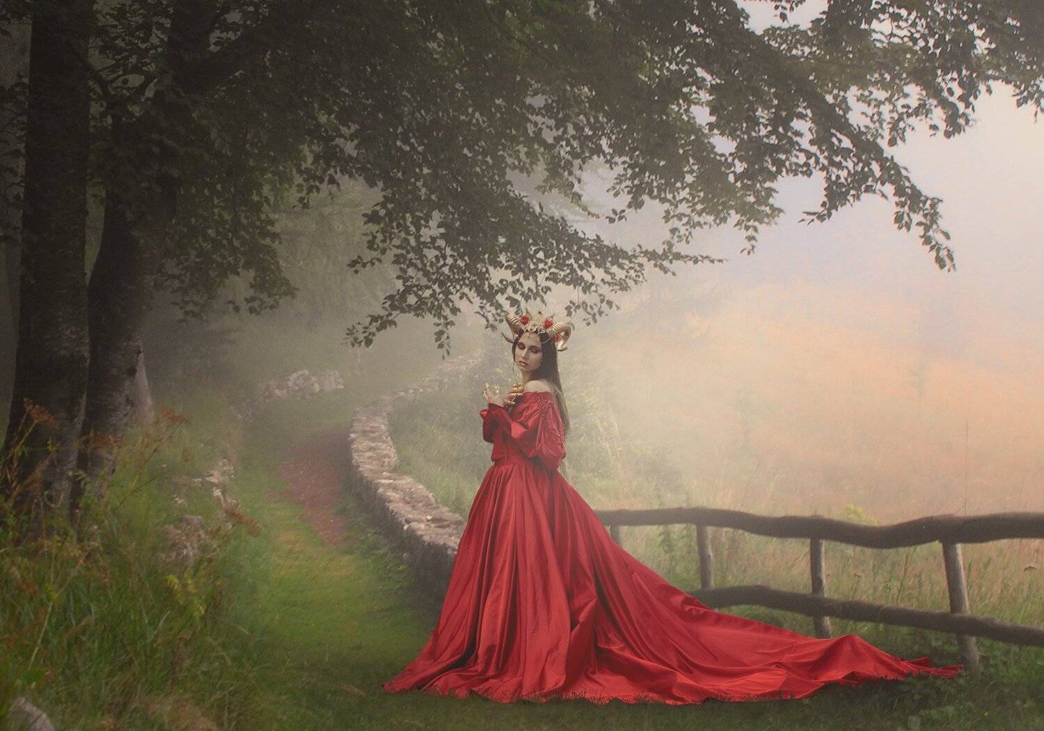 жрица, девушка, лес, Sergii Vidov