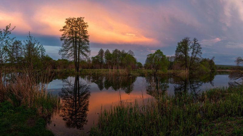 северский донец,закат, река Северский Донец фото превью