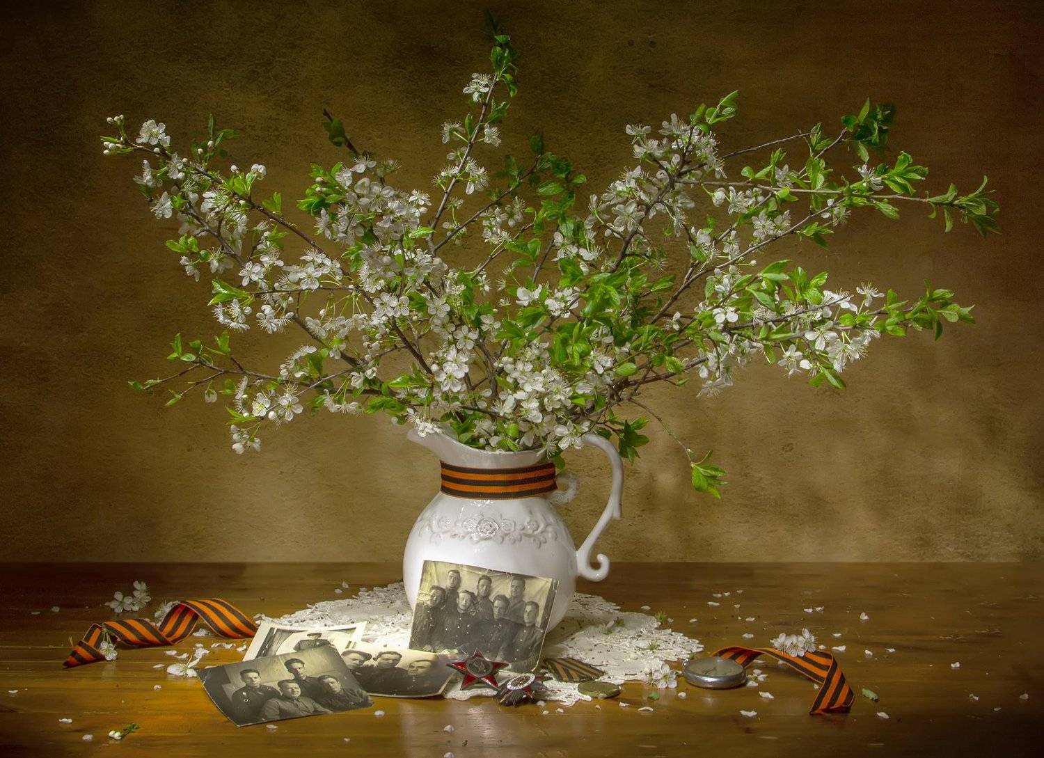 натюрморт, вишня, фотографии, цветет, весна, победа, день победы, георгиевская лента, Татьяна Феденкова