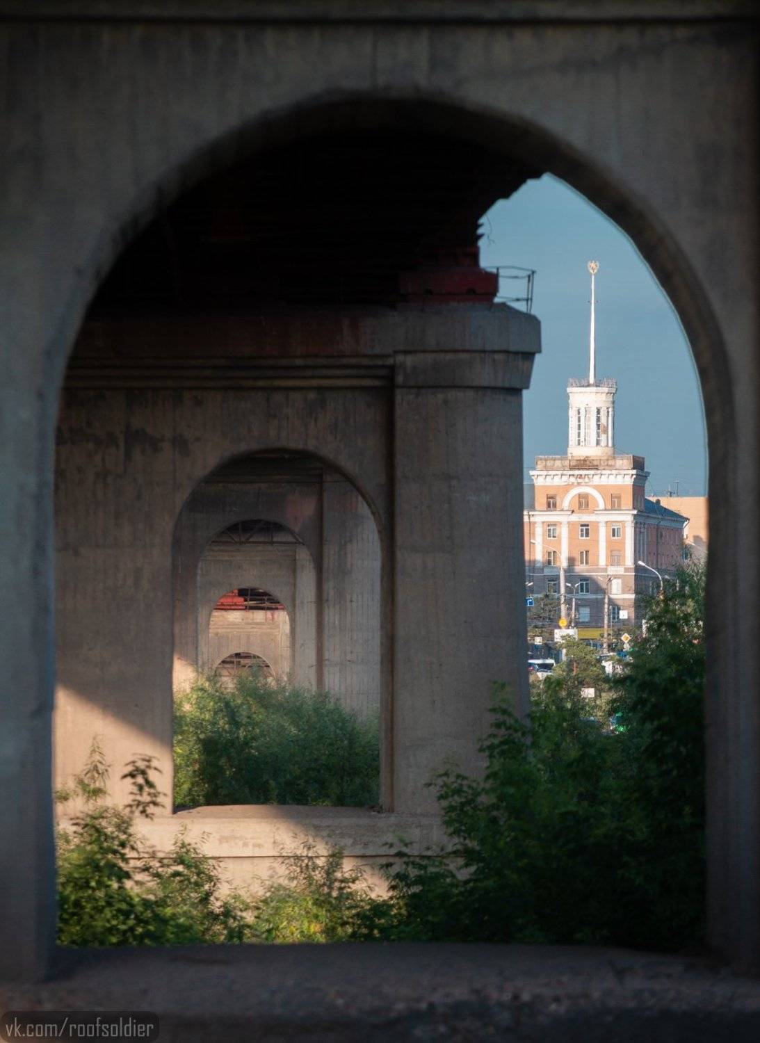 Пейзаж, город, архитектура, мост, геометрия, Омск, Россия, Голубев Алексей