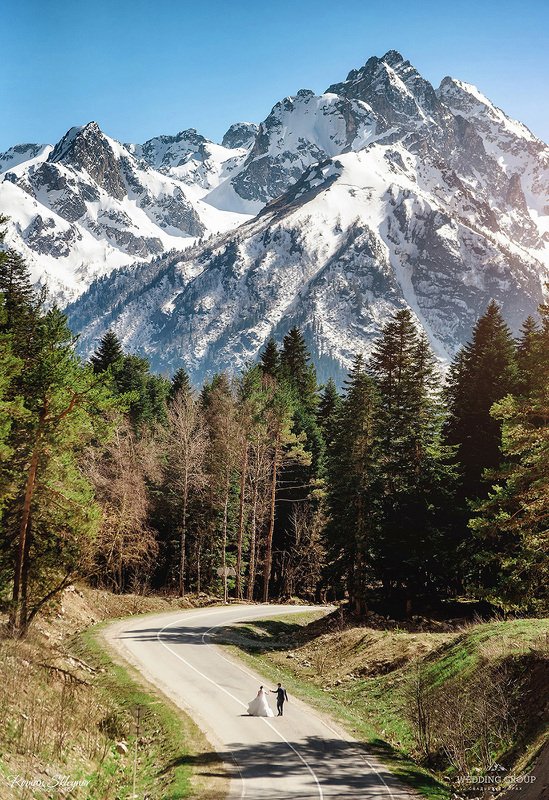 Кавказ, горы, свадьба Свадебная съемка в горах фото превью