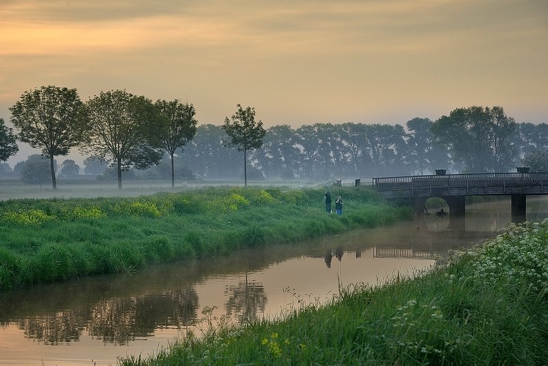 Morning in the village Werken(Belgium). фото превью