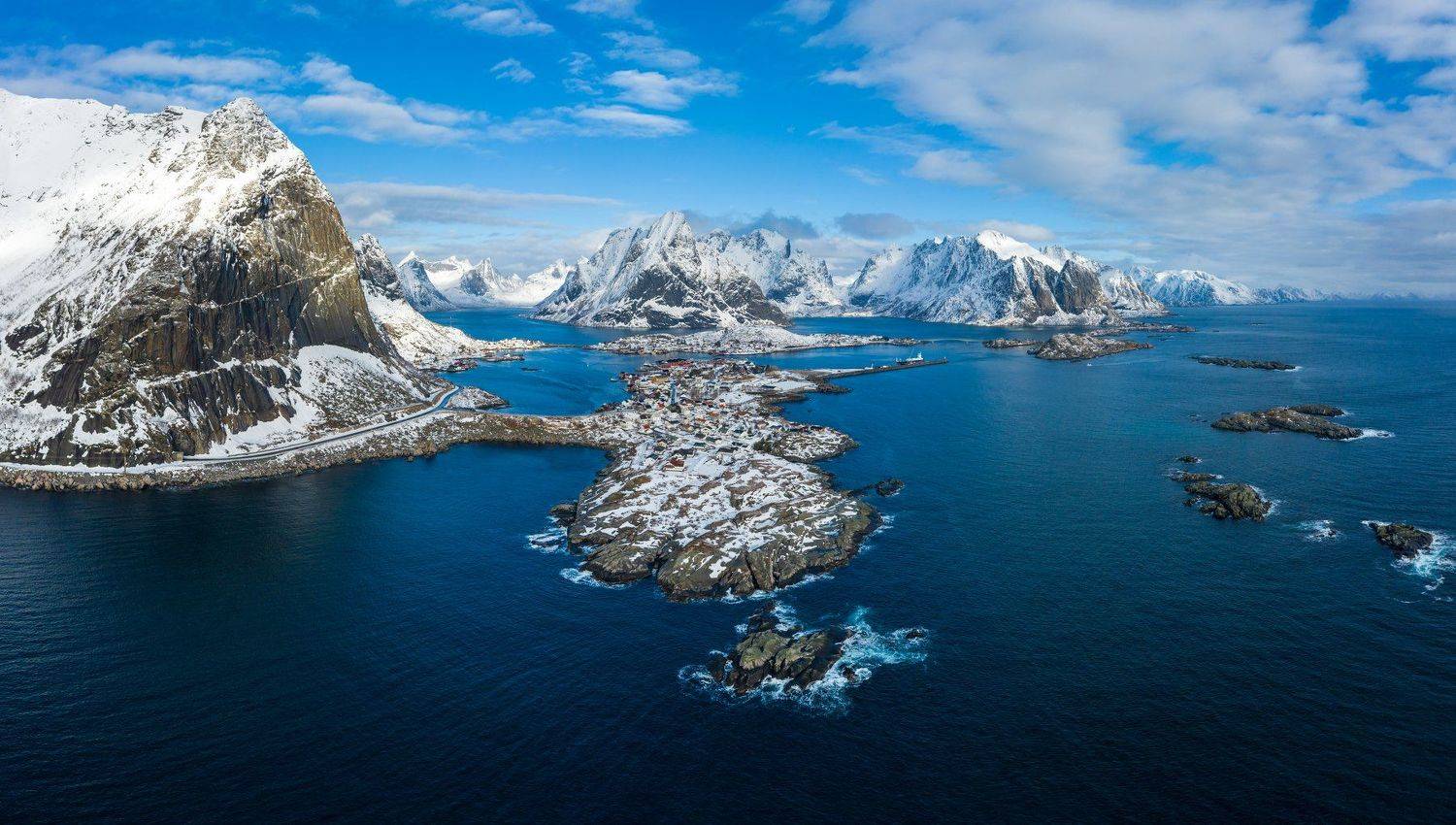 reine, lofoten, moskenes, aerial, winter, norway, Максим Забаровский
