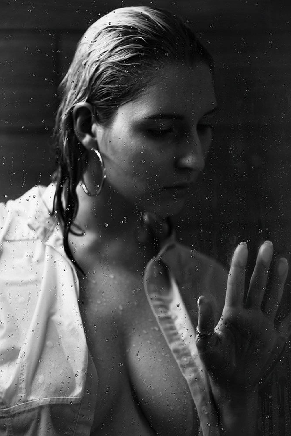 model, girl, water, portrait, потрет, модель, девушка, вода, чб, bw, Ефимов Александр