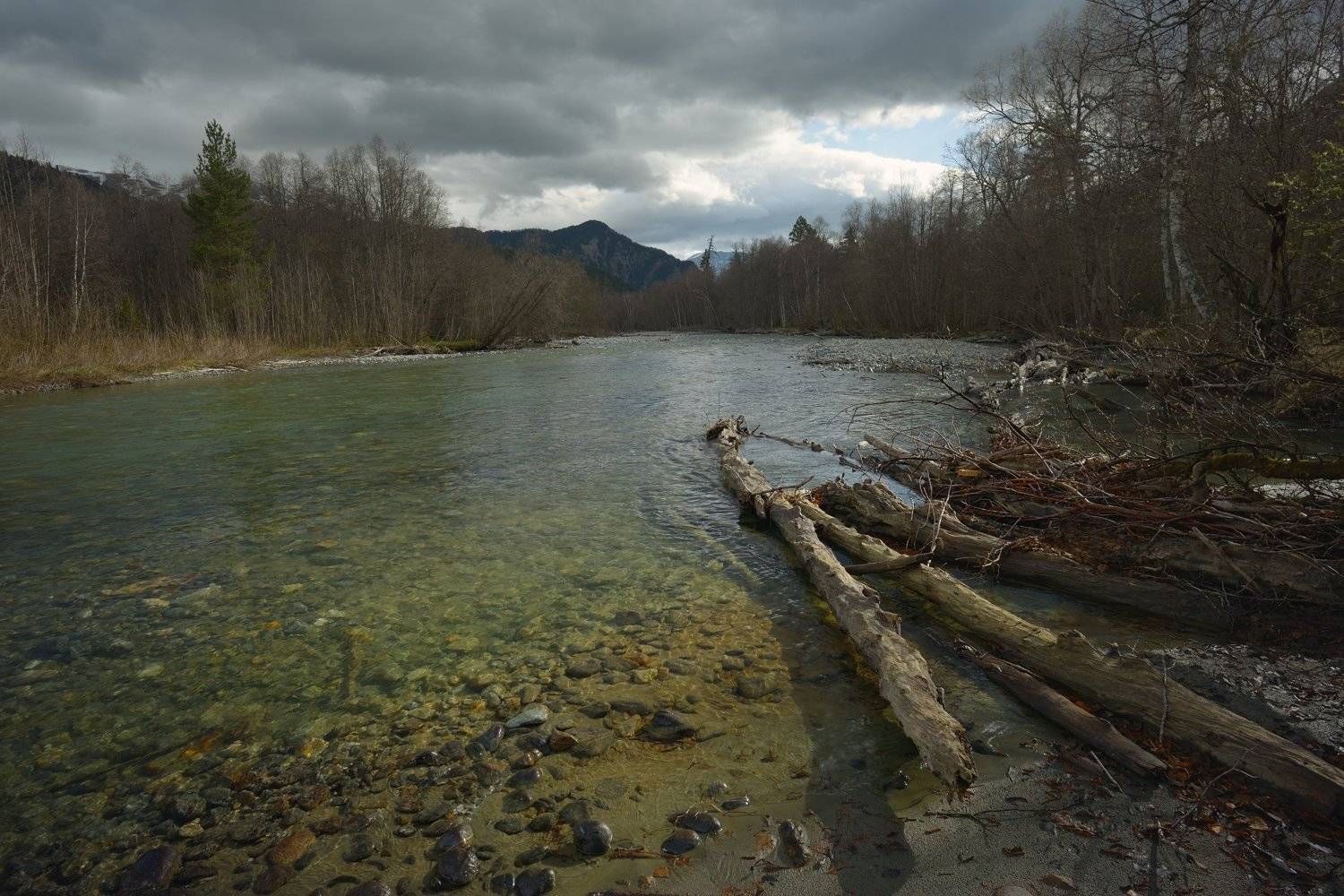 горы весна рассвет река поток, Александр Жарников