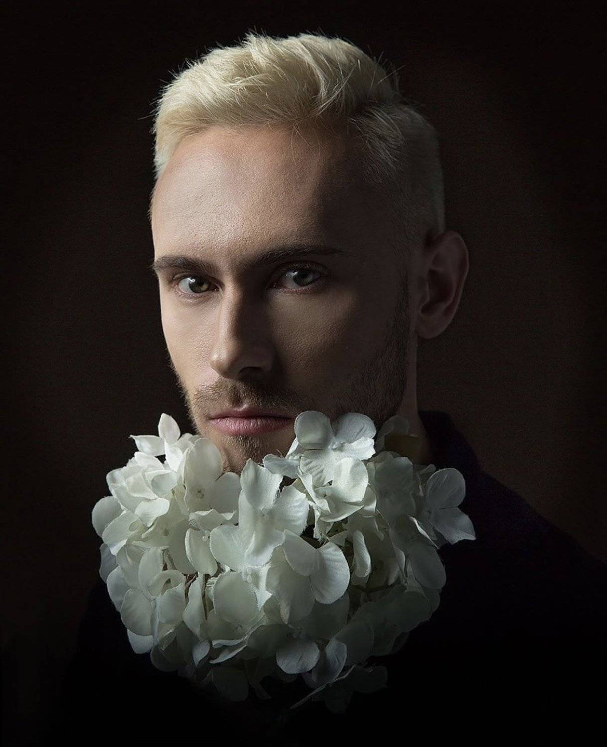 цветы, борода, мужчина, усы, расцвет, Дарья Комарова