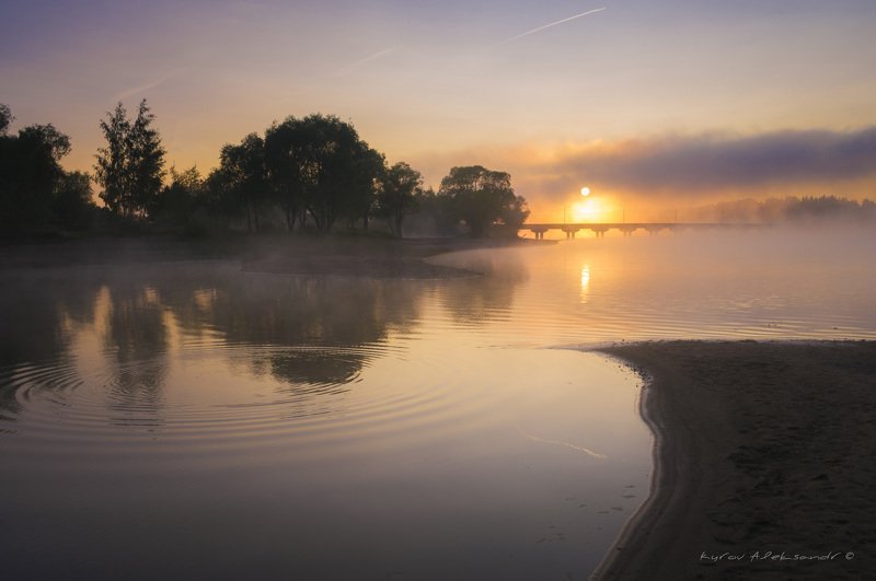 утро, рассвет, пейзаж, московская область Рассвет над Озернинским водохранилищем фото превью