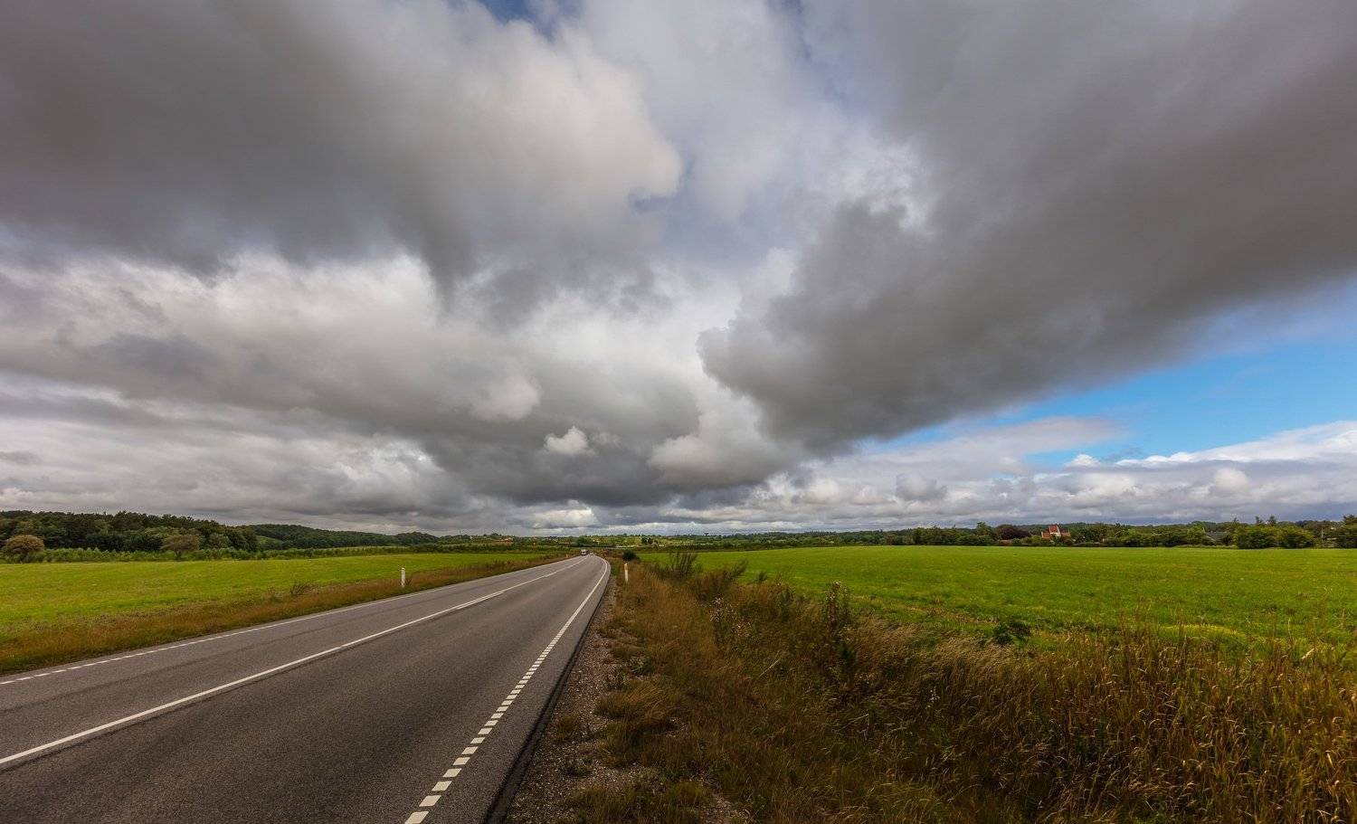 дания, дорога, облака, деревня, поле,, Marat Max (Марат Макс)