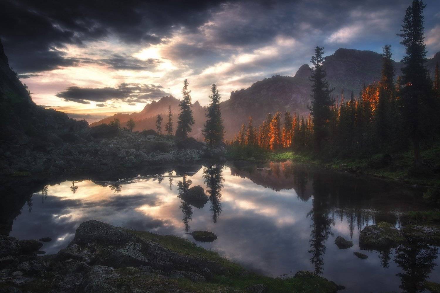 ергаки, сибирь, горы, закат, Владимир Ляпин