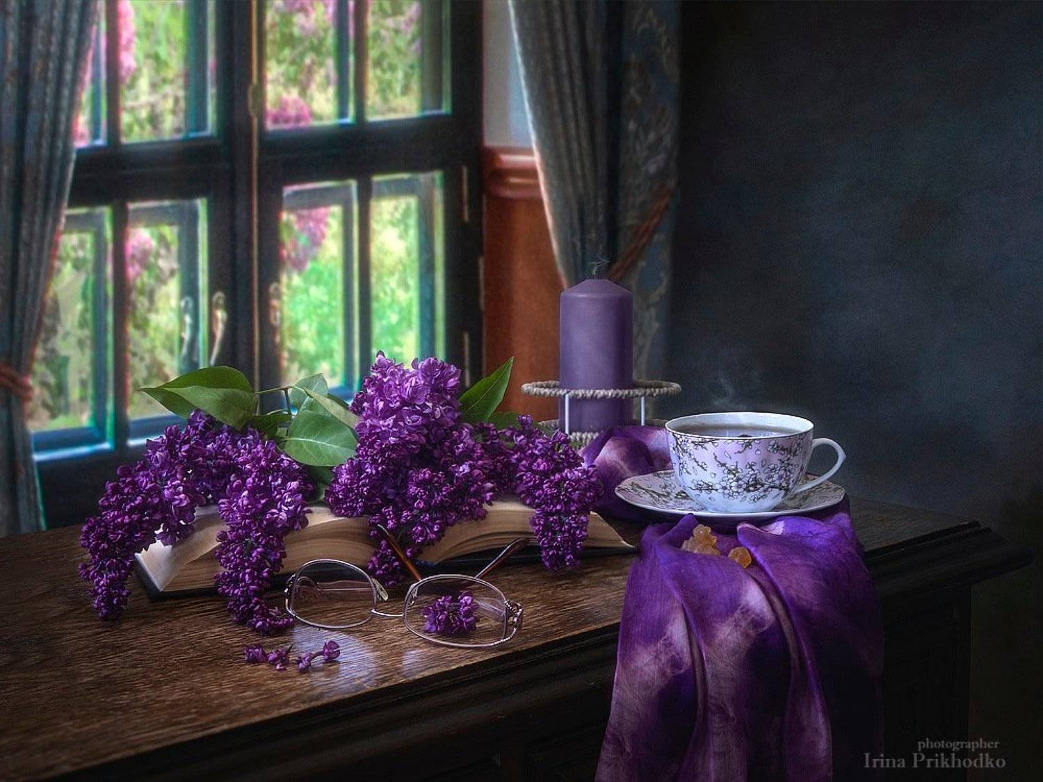 натюрморт, интерьер, цветы, настроение, весна, сирень, чай, ретро, Ирина Приходько