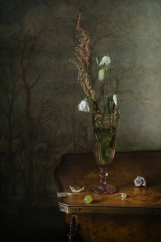 натюрморт, стекло, веточки, ракушки С виноградинкой и грустинкой фото превью