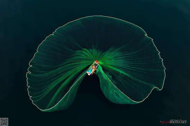 quanphoto, casting_net, sea, lagoon, flycam, vietnam Journey in Search of the Way фото превью