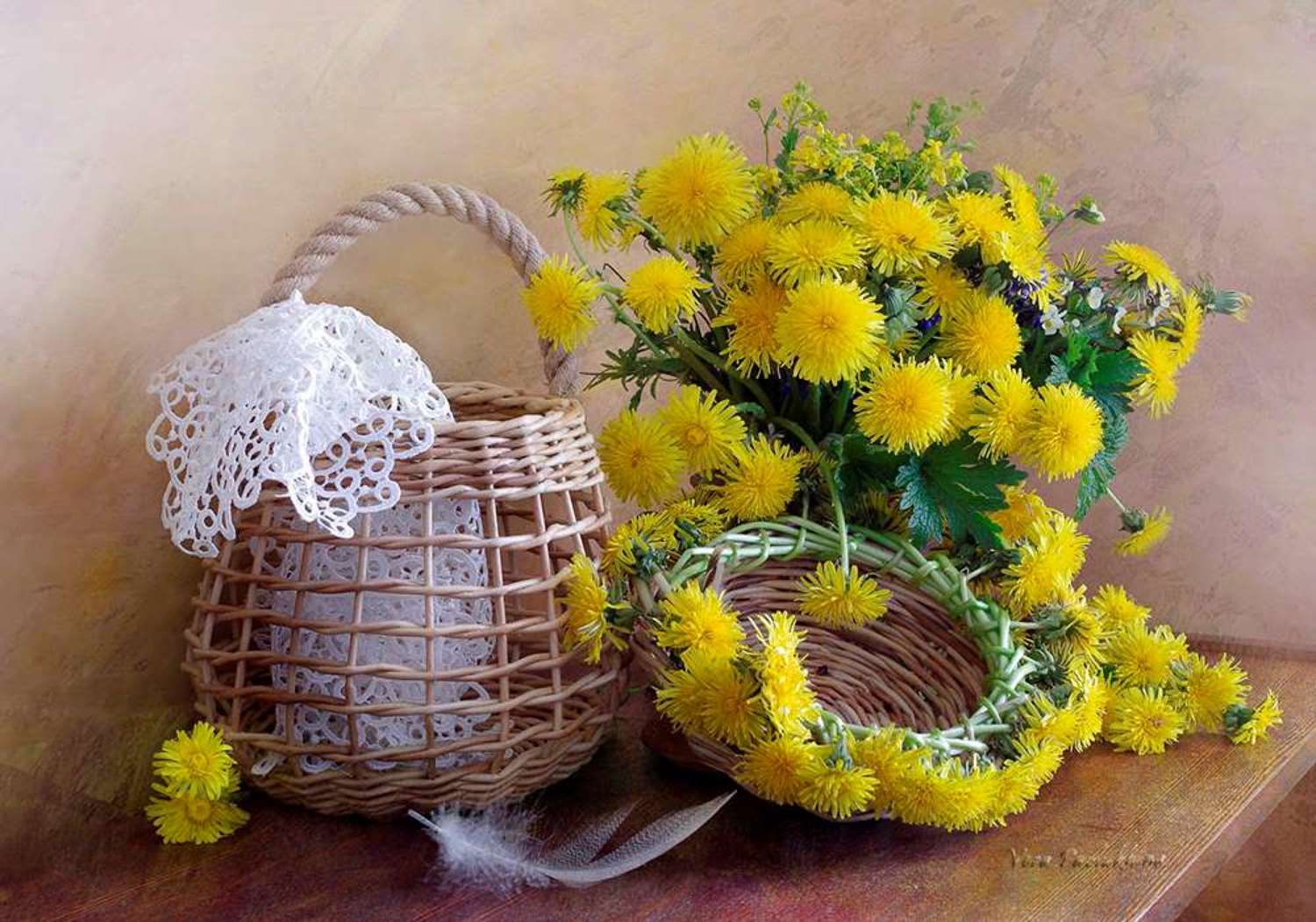 натюрморт,весна,одуванчики,вера павлухина,, Вера  Павлухина