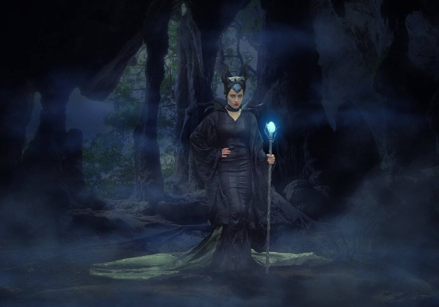 колдунья, пещера, посох, Sergii Vidov