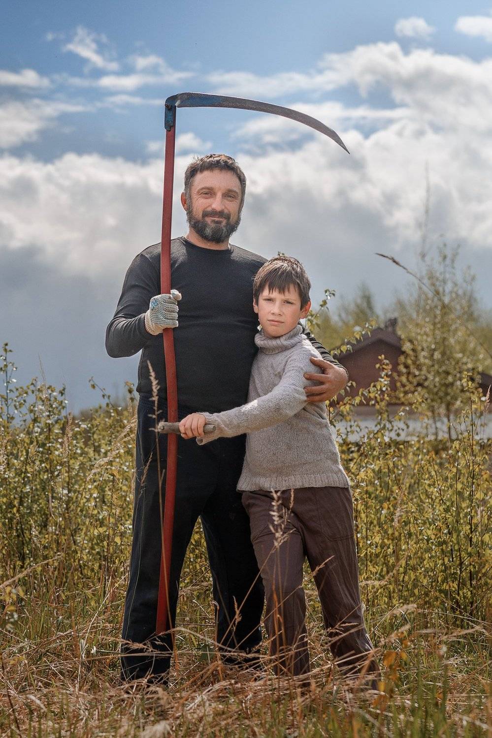 деревня, отец, сын, косы, Оксана Ведмеденко