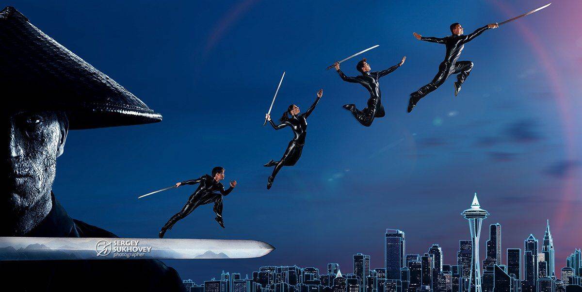 календарь, ушу, кунфу, воины, город, прыжок, меч, Сергей Суховей