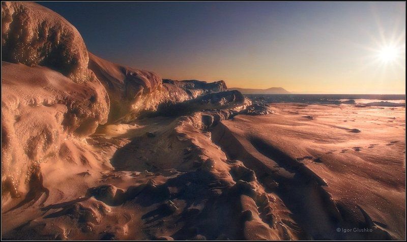 байкал, лед, закат, зима Сокуи фото превью