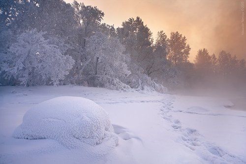 Зимний берег Енисея