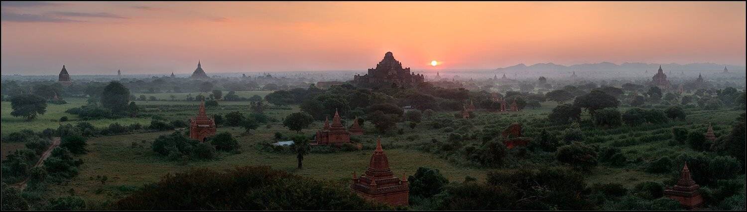 баган, мьянма, панорама, восход, Yury Pustovoy