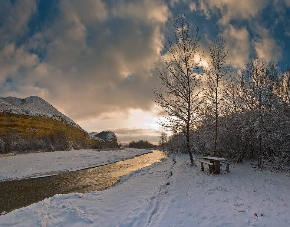 зима, кубань, река, кчр, эркен, Николай Мысливцев