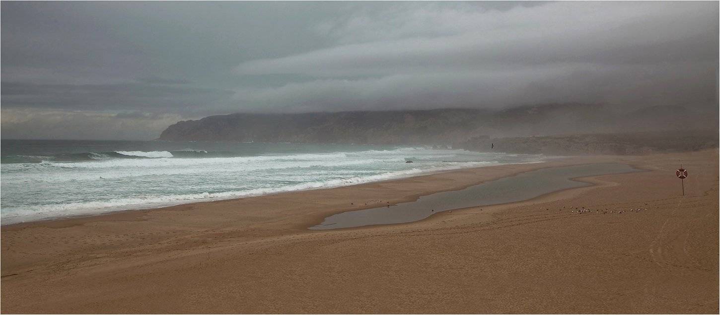 португалия, атлантика, побережье, непогода, прибой , туман, Сергей Гаспарян