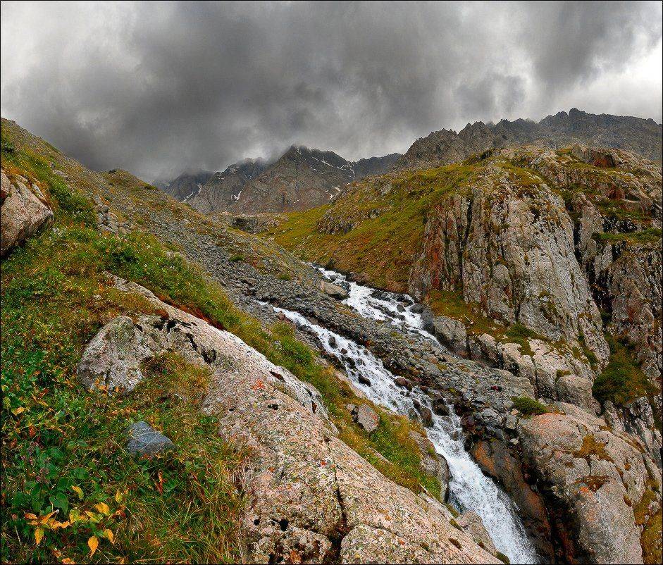 тянь-шань, горы, киргизия, река, бараньи, лбы, водопад, Вадим Никифоров