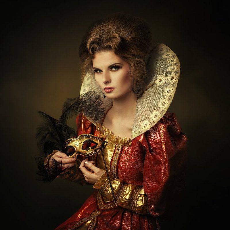 portrait, woman, studio, vintage ... фото превью