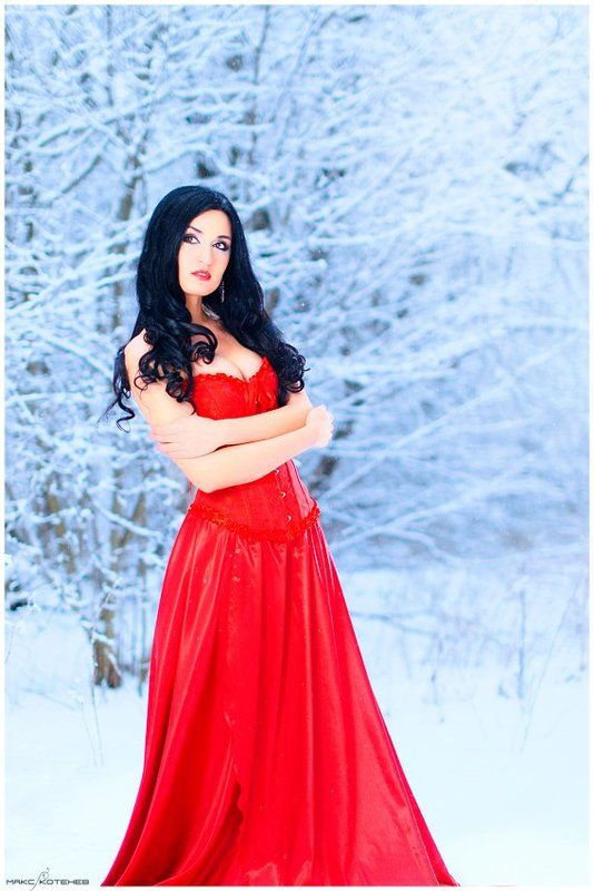 девушка, зима, лес, снег *** фото превью