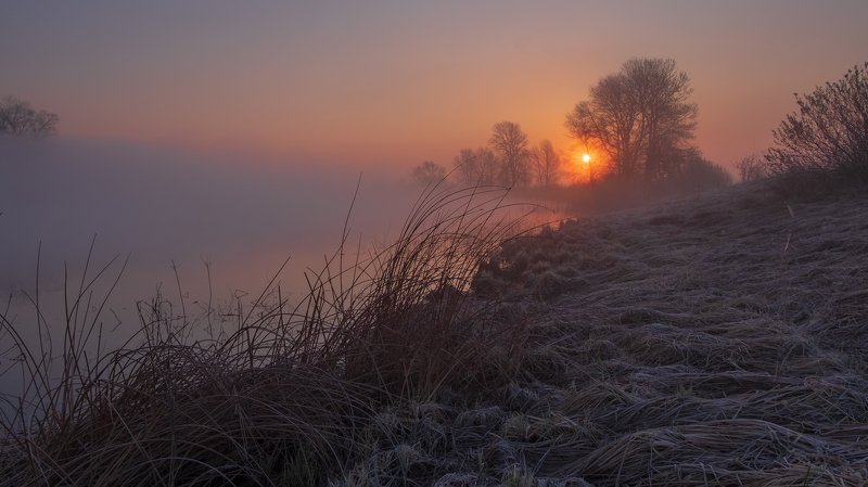 Туманное утро фото превью