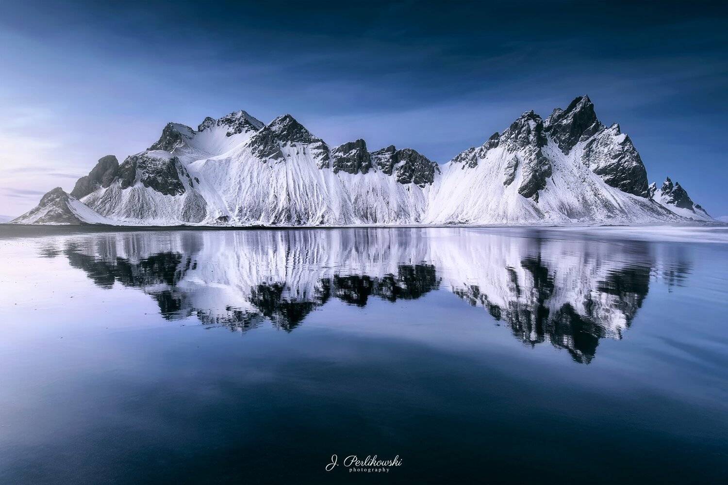 iceland, mountain, mountains, winter, winter is coming, snow, mirror, stokksnes, Jakub Perlikowski