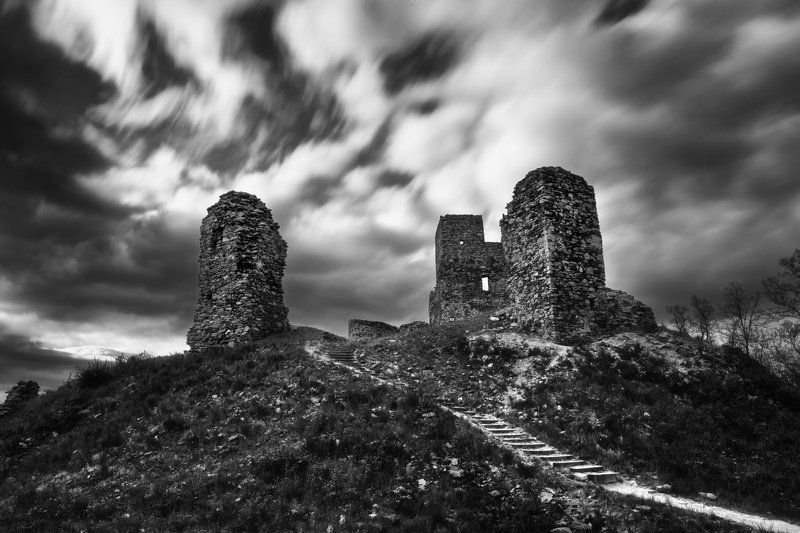 landscape, castle, bw, longexposure Castle Brníčko фото превью