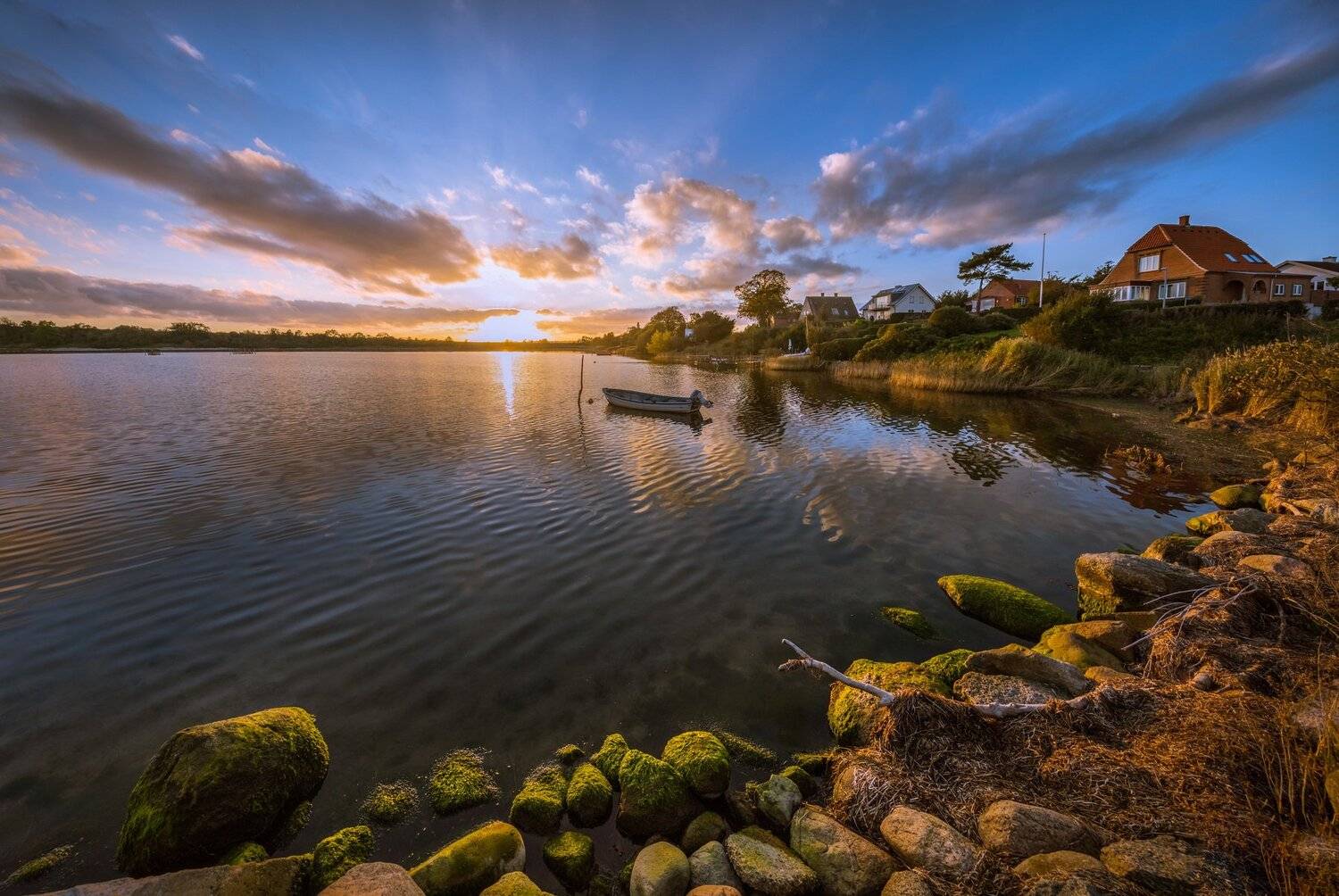 дания, остров, море, берег, лодка, солнце, закат,, Marat Max (Марат Макс)