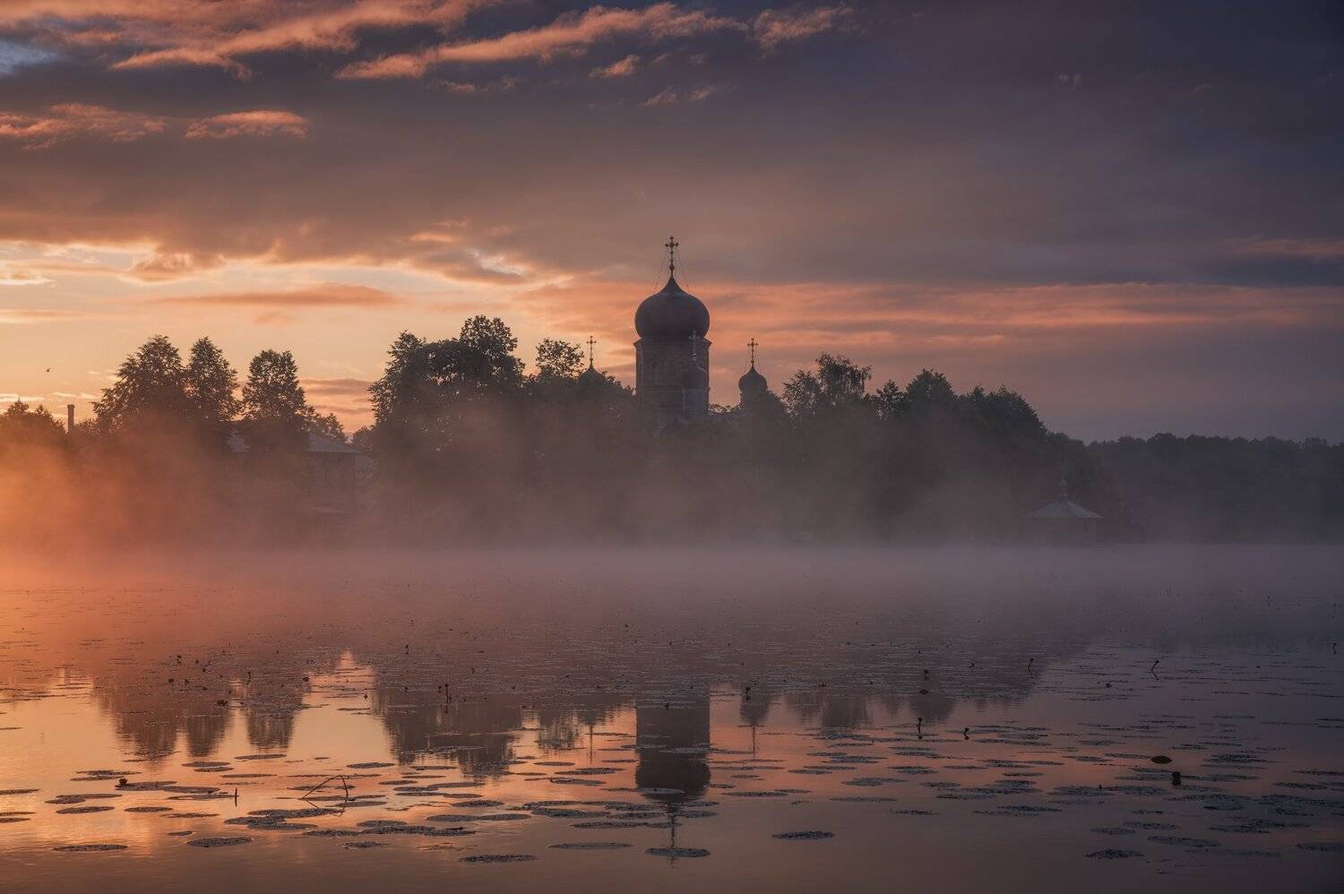 пейзаж, храм, утро, природа, Виталий Левыкин