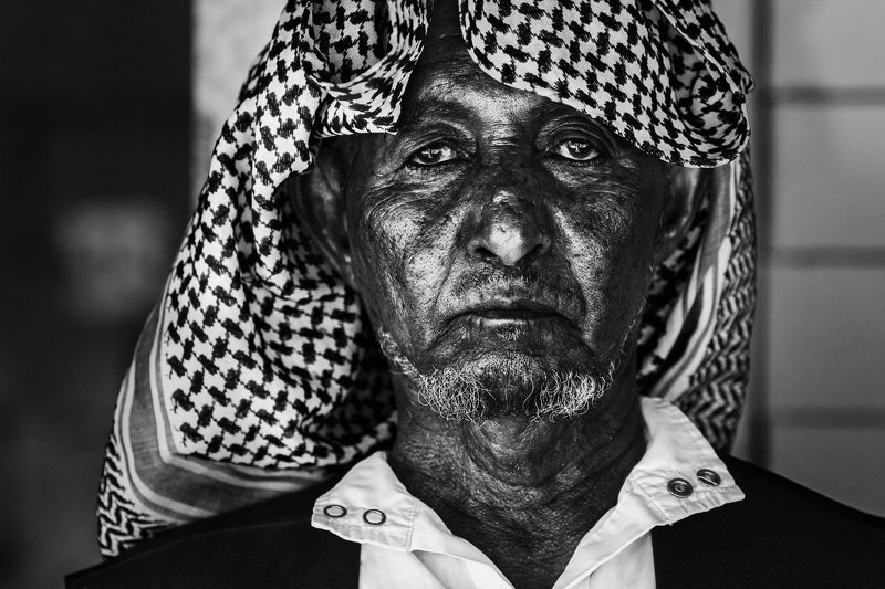 saudi arabia, saudi, old man, portrait, bw Saudi Old man фото превью
