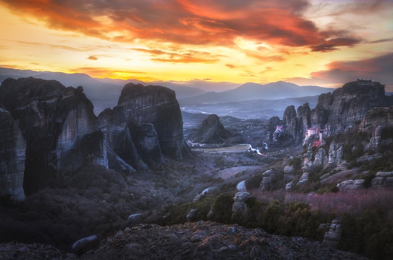 Meteora sunset 2 / Закат на Метеорах 2 фото превью