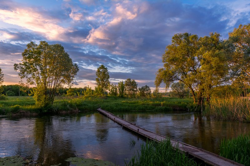 река нежеголь,шебекино,вечер,закат *** фото превью