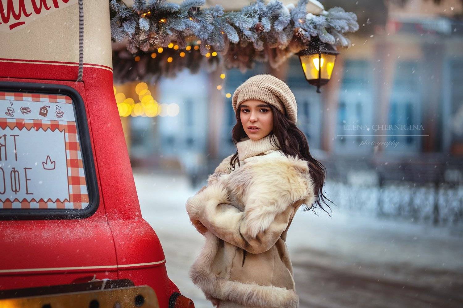 девушка, красивая девушка, женский портрет, красотка, зима, улица, Елена Чернигина