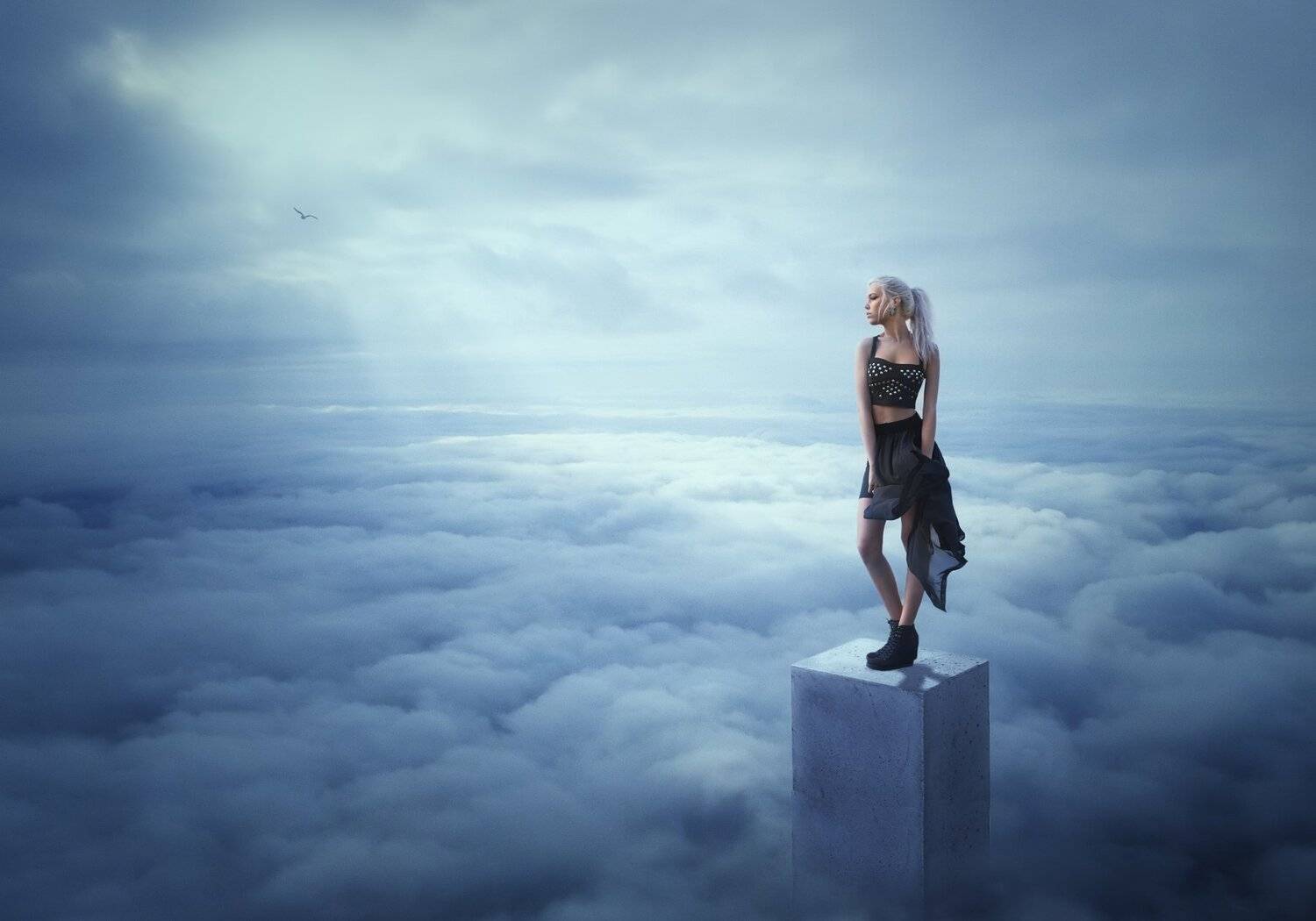 девушка, облака, Sergii Vidov