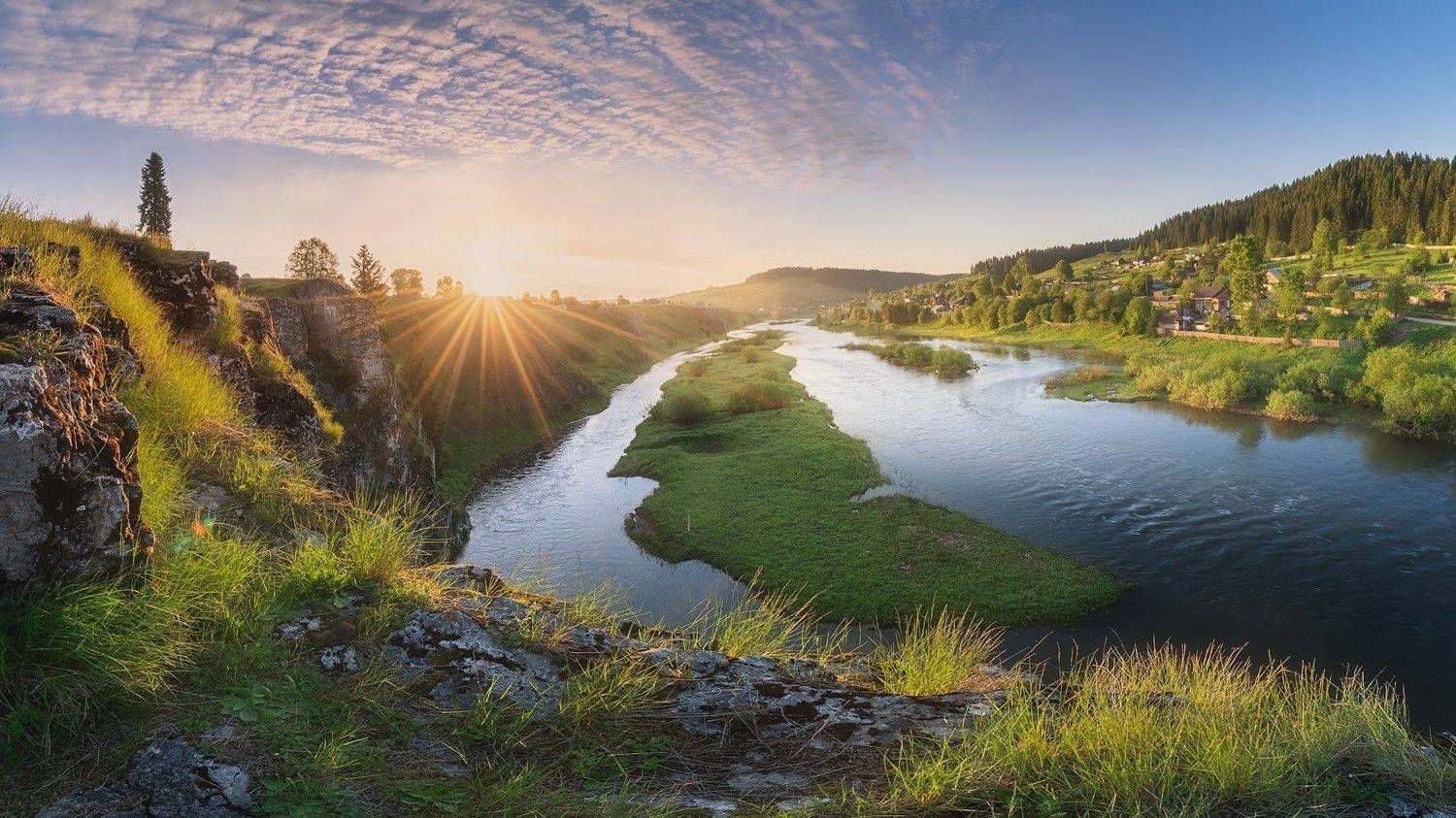 пермский край, койва, река, россия, панорама, урал, пейзаж, деревня, село, утро, рассвет, кусье-александровский, Кирилл Кузнецов