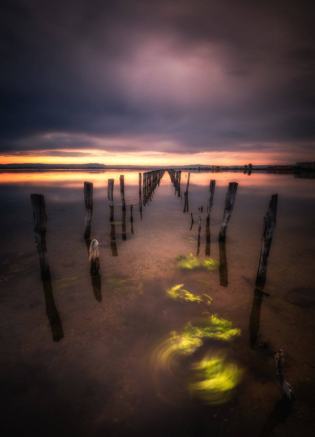 sunset, light, water, landscape, outdoor, nature, long exposure, reflection, green, Jeni Madjarova