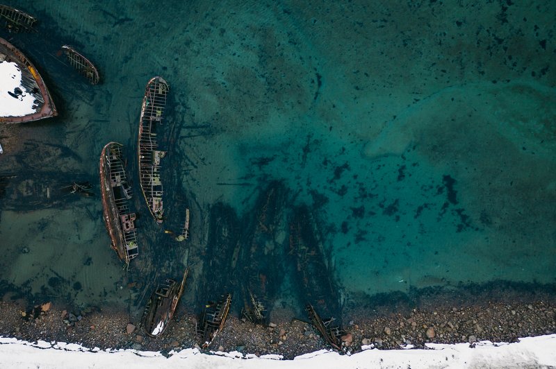 tundra; transportation; graveyard of ships; cloudy sky; tourism; beautiful; russian; outdoor; scenery; peninsula; barents; ocean; background; arctic circle; arctic ocean; bay; kola; northern; fishing boat; aurora; russia; ship; landscape; kola peninsula;   фото превью