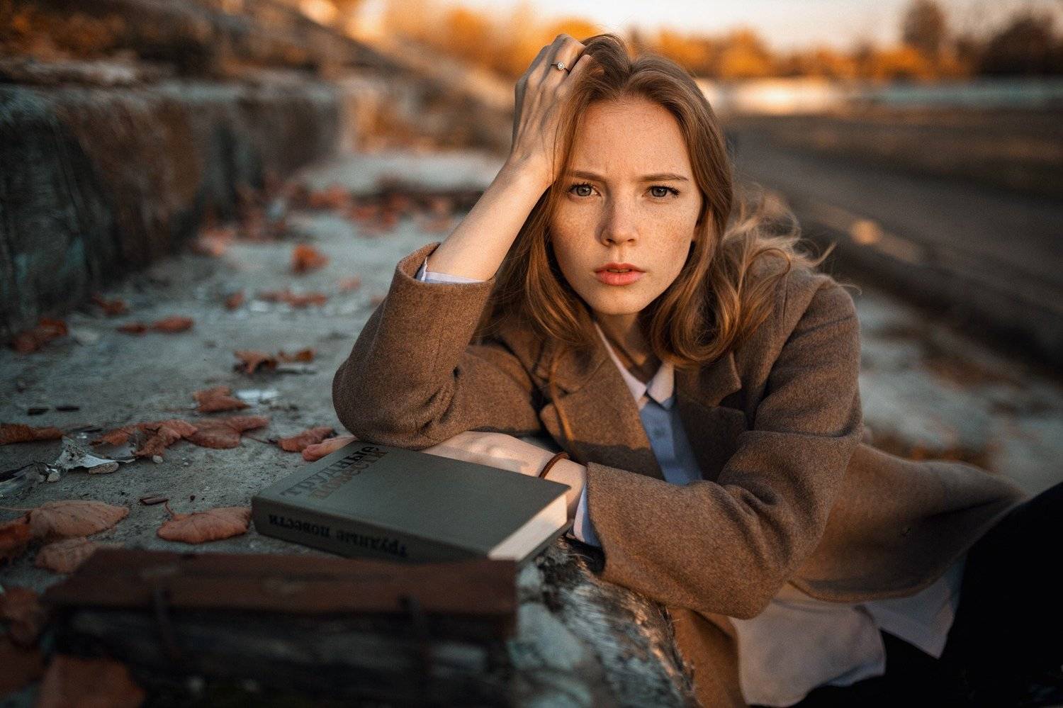 портрет, осень, солнце, женский портрет, Александр Куренной