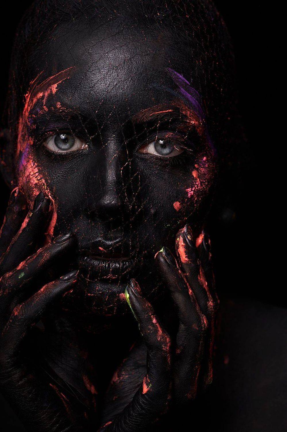 черный, цвет, маска, космос, будущее, огонь, взгляд, девушка, , Дарья Комарова